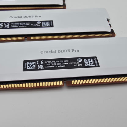 Micron Crucial 128GB DDR5 Pro RAM, 4x32GB, 6000MHz, CL32 Desktop Memory Kit