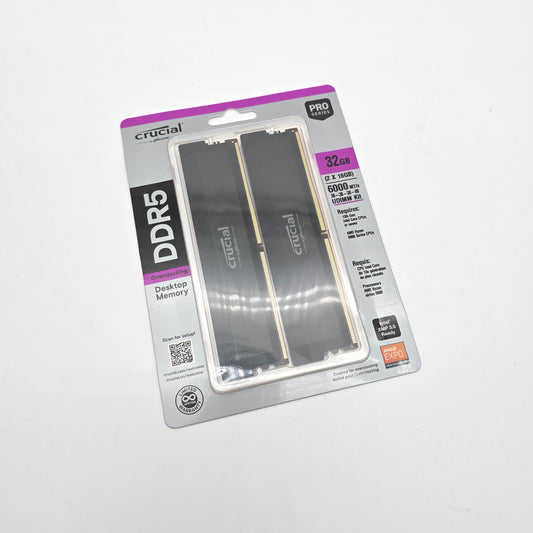 Micron Crucial 32GB DDR5 Pro Overclocking, 6000MHz, CL36-38-38-80 Memory RAM (2x16GB)