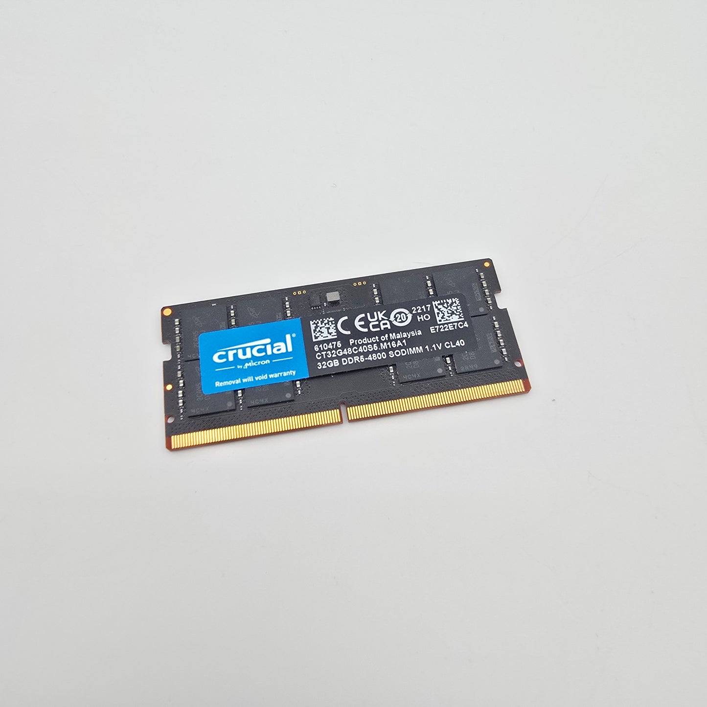 Micron Crucial 32GB DDR5, 4800MHz, CL40, SODIMM Laptop Memory RAM