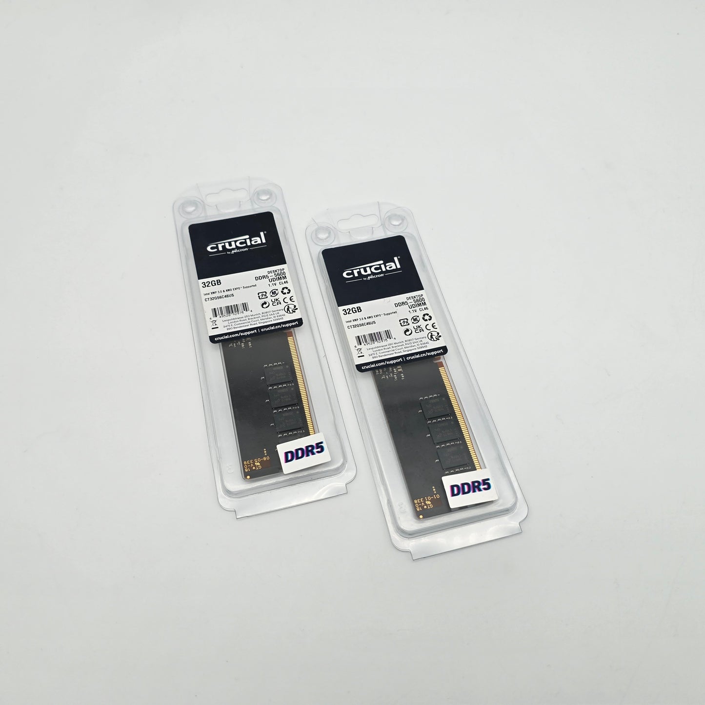 Crucial Micron 64GB DDR5 RAM, 5600MHz, CL32 Desktop Gaming Memory 2x32GB