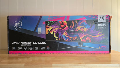 MSI 491CQP QD-OLED 49" 144Hz Ultrawide Gaming Monitor, DQHD 5120x1440p, 0.03ms, Brand New