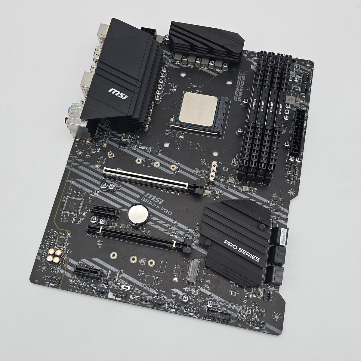 MSI B550-A Pro Gaming Motherboard, AMD Ryzen 5 5600X CPU, 32GB Corsair Vengeance LPX DDR4 3200MHz RAM Combo