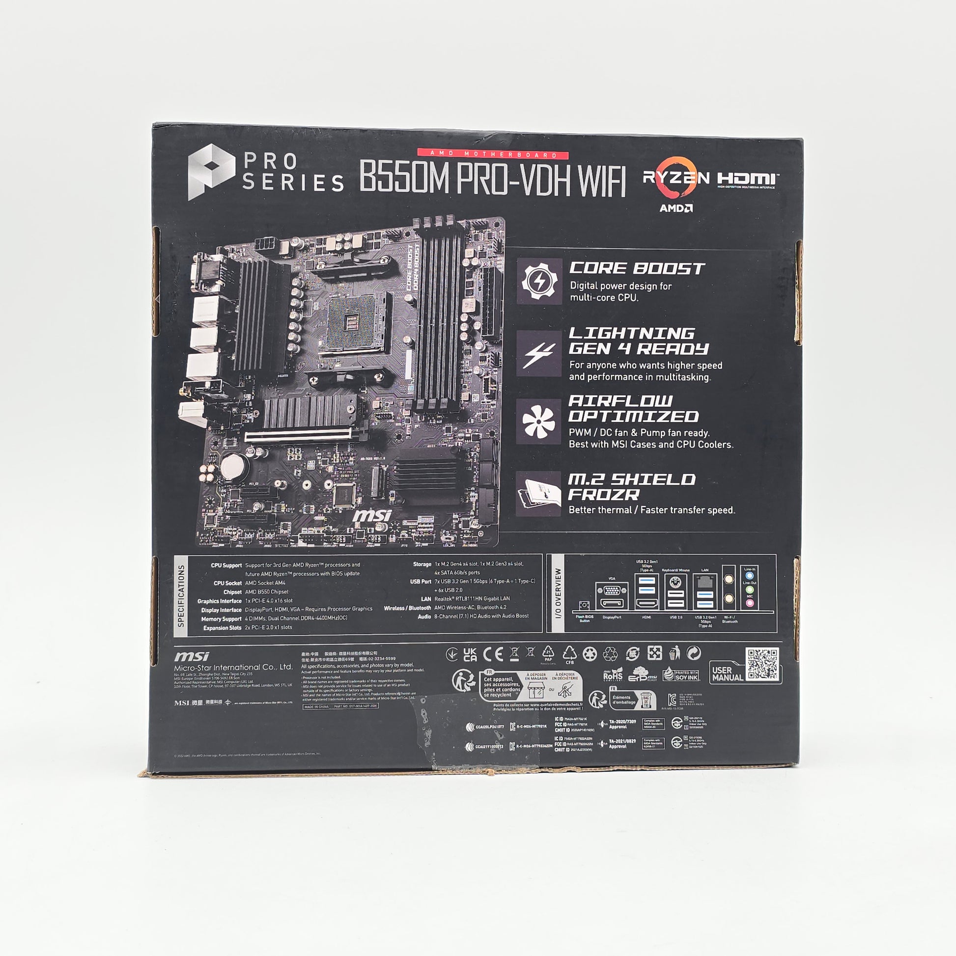 MSI B550M Pro-VDH WiFi, Socket AM4, Micro-ATX Gaming Motherboard