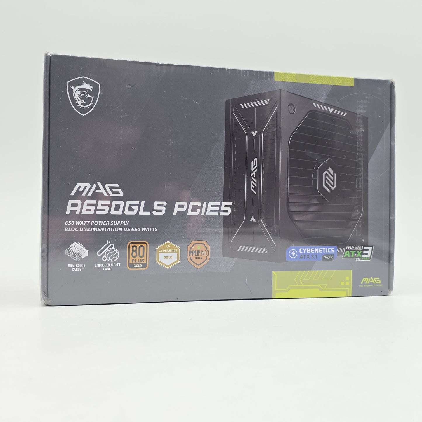 MSI MAG A650GLS PCIE5 650W 80+ Gold, Semi Modular Gaming Power Supply PSU