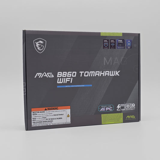 MSI MAG B860 TOMAHAWK WiFi Gaming Motherboard, Intel Socket Type LGA 1700, New