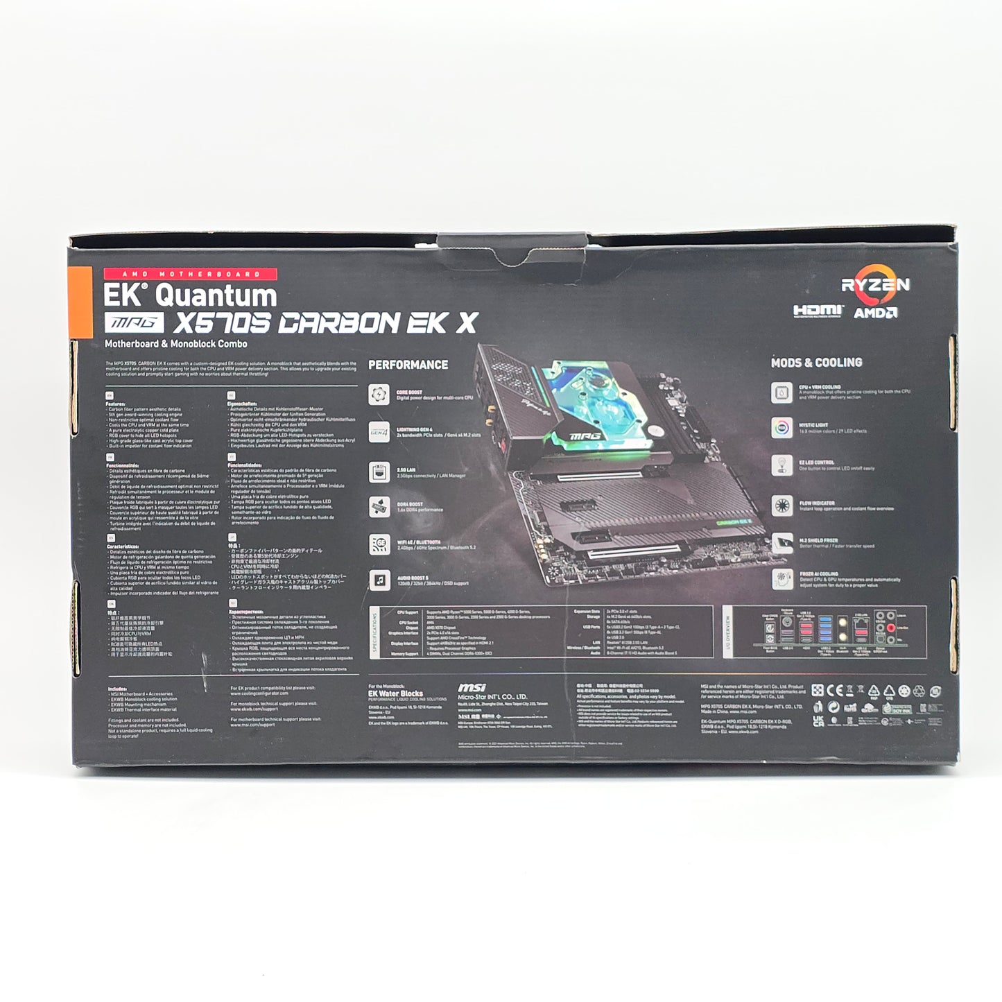 MSI MPG X570S Carbon EK X, Socket AM4, ATX Desktop Gaming Motherboard