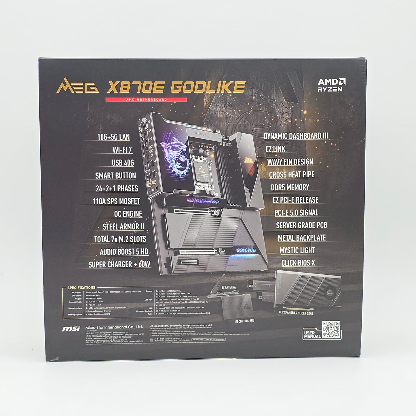 MSI MEG X870E Godlike, Socket AM5, ATX Desktop Gaming Motherboard