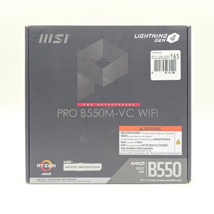 MSI Pro B550M-VC WiFi, AMD Socket AM4 Micro-ATX Gaming Motherboard