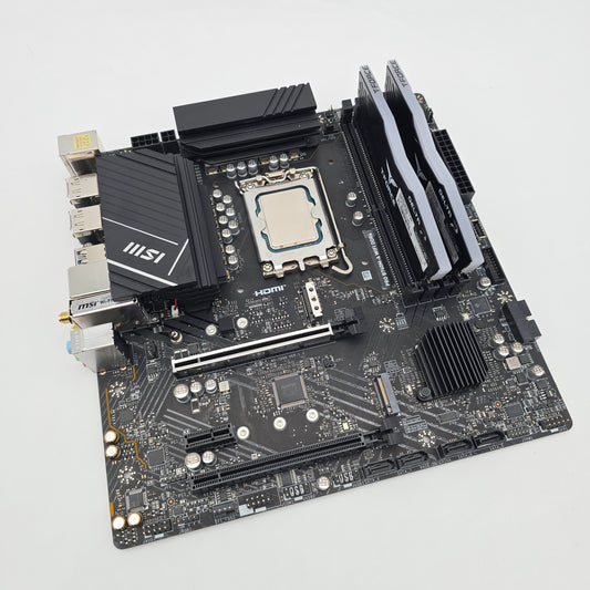 MSI Pro B760M-A WiFi DDR4 Gaming Motherboard, Intel Core i5-12400F, Teamgroup T-Force Delta R 16GB DDR4 3600MHz Desktop Gaming Memory RAM Combo