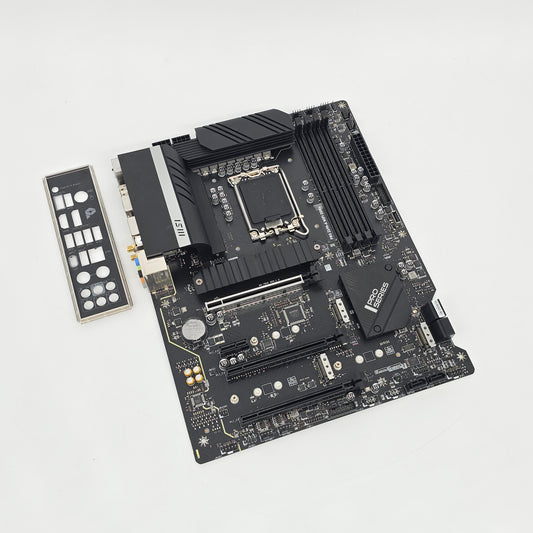 Computer motherboard on a white background