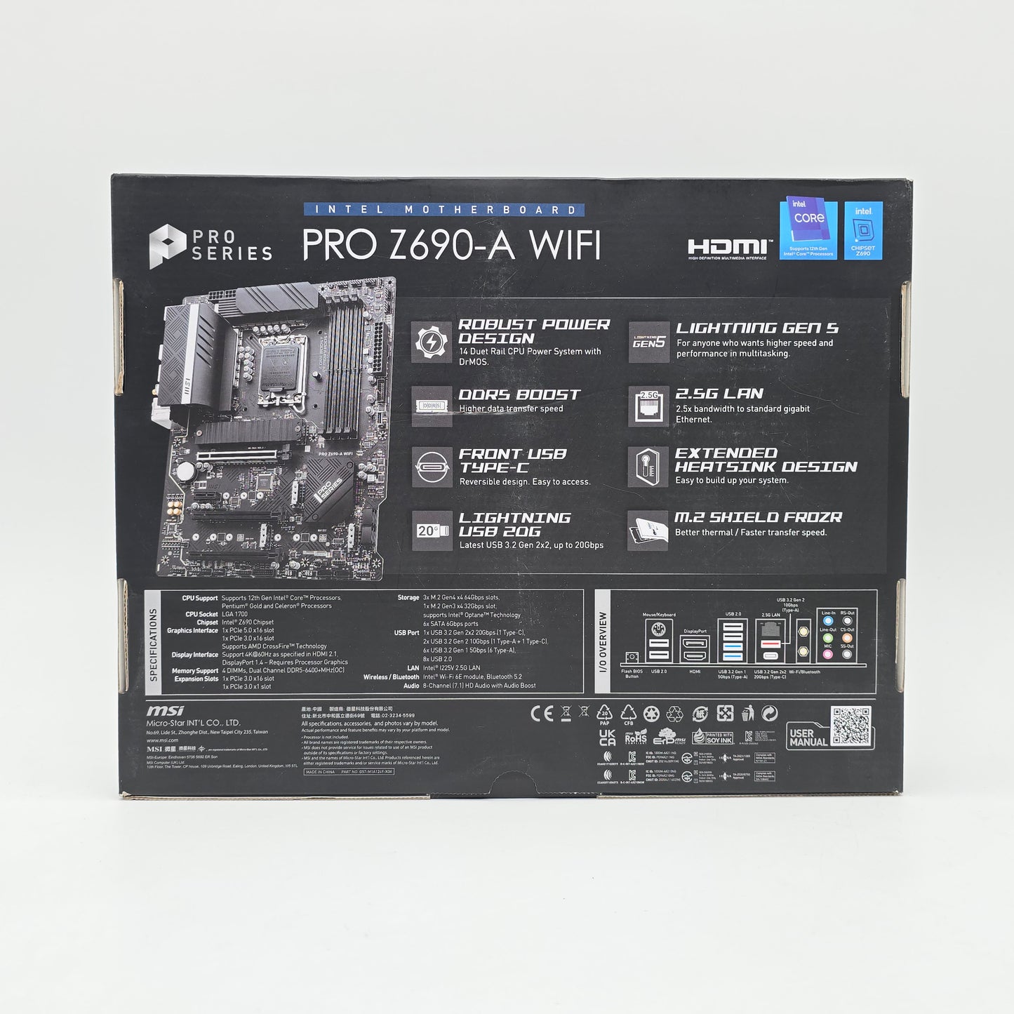 MSI Pro Z690-A WiFi, Socket LGA1700, ATX Desktop Gaming Motherboard
