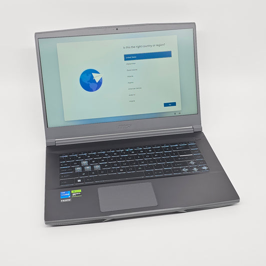 MSI Thin 15 Gaming Laptop, RTX 3050, Intel Core i5-13420H, 32GB RAM, FHD 144Hz 15.6" Screen