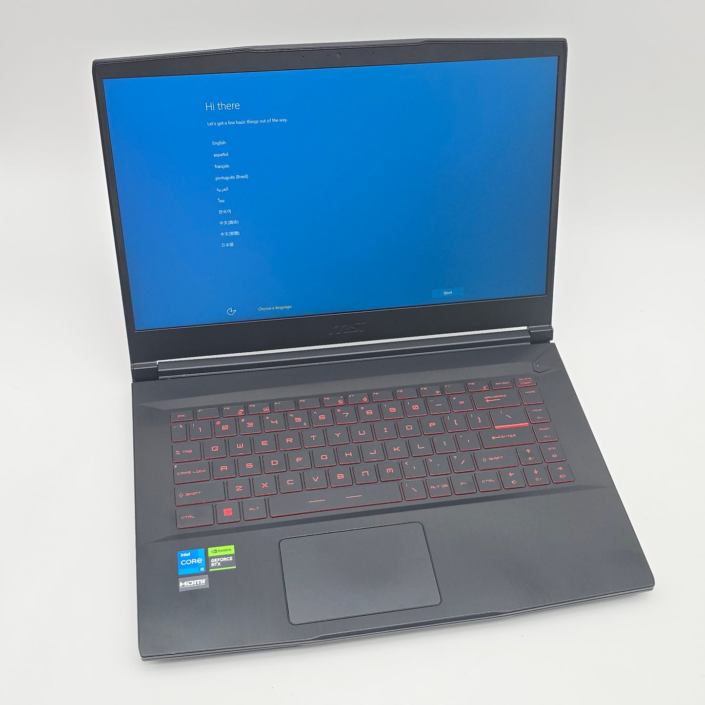 MSI Thin GF63, RTX 3050, Intel Core i5-12450H, 16GB DDR4, 1TB NVMe, 15.6" FHD 144Hz, Windows Gaming Laptop