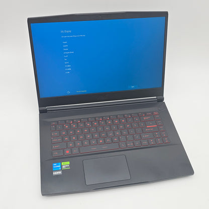 MSI Thin GF63, RTX 3050, Intel Core i5-12450H, 16GB DDR4, 1TB NVMe, 15.6" FHD 144Hz, Windows Gaming Laptop