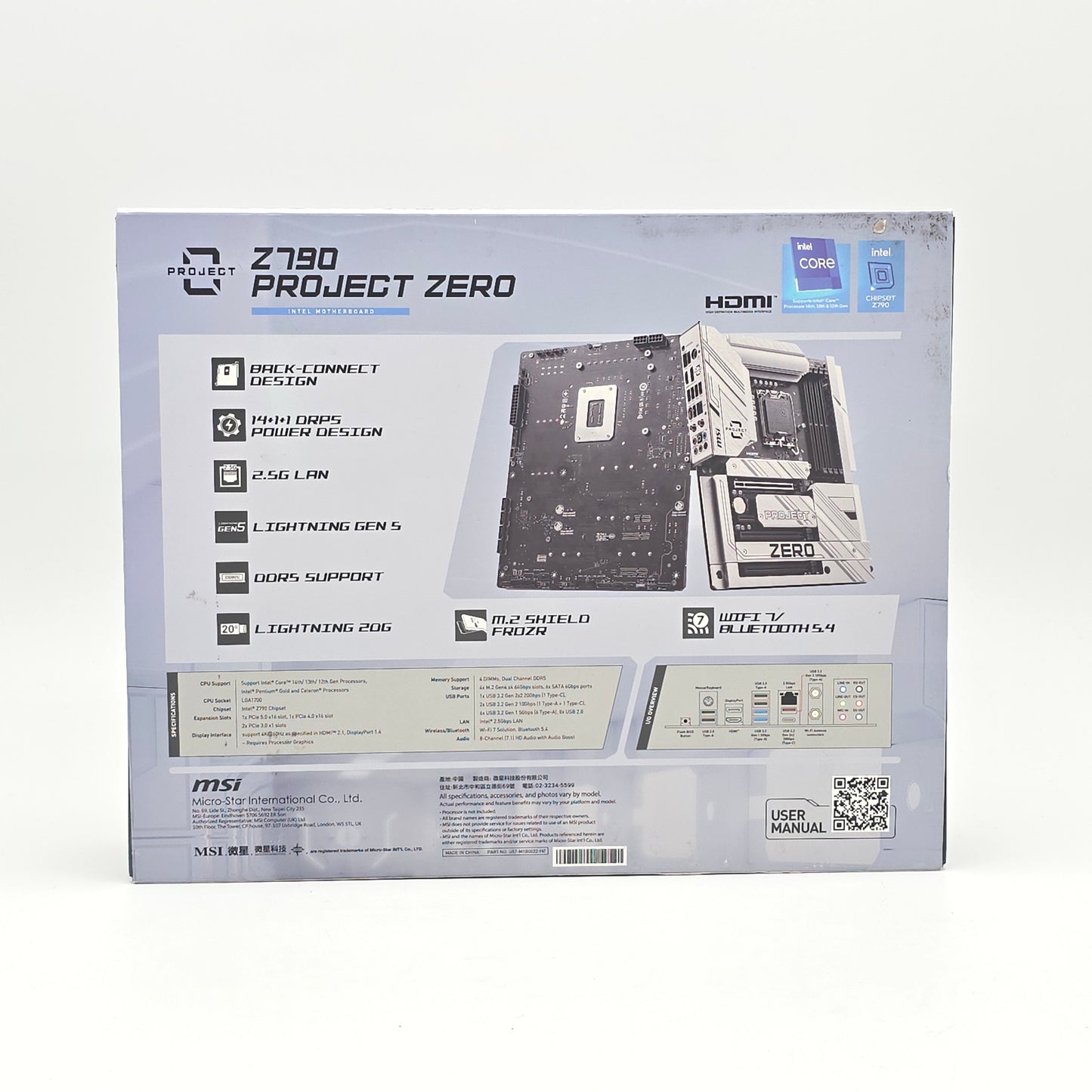 MSI Z790 Project Zero, Intel Socket LGA 1700, ATX Desktop Gaming Motherboard