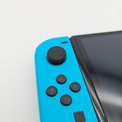 Nintendo Switch OLED, Blue/Red Joycons, Handheld Gaming Console with Dock and Cables