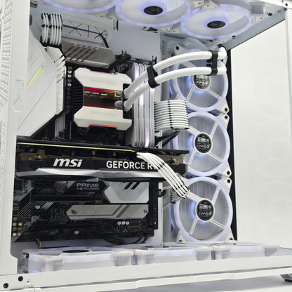 RTX 4070, Ryzen 9 5900X, 64GB RAM, 2TB NVMe, Custom White Liquid Cooled Gaming PC