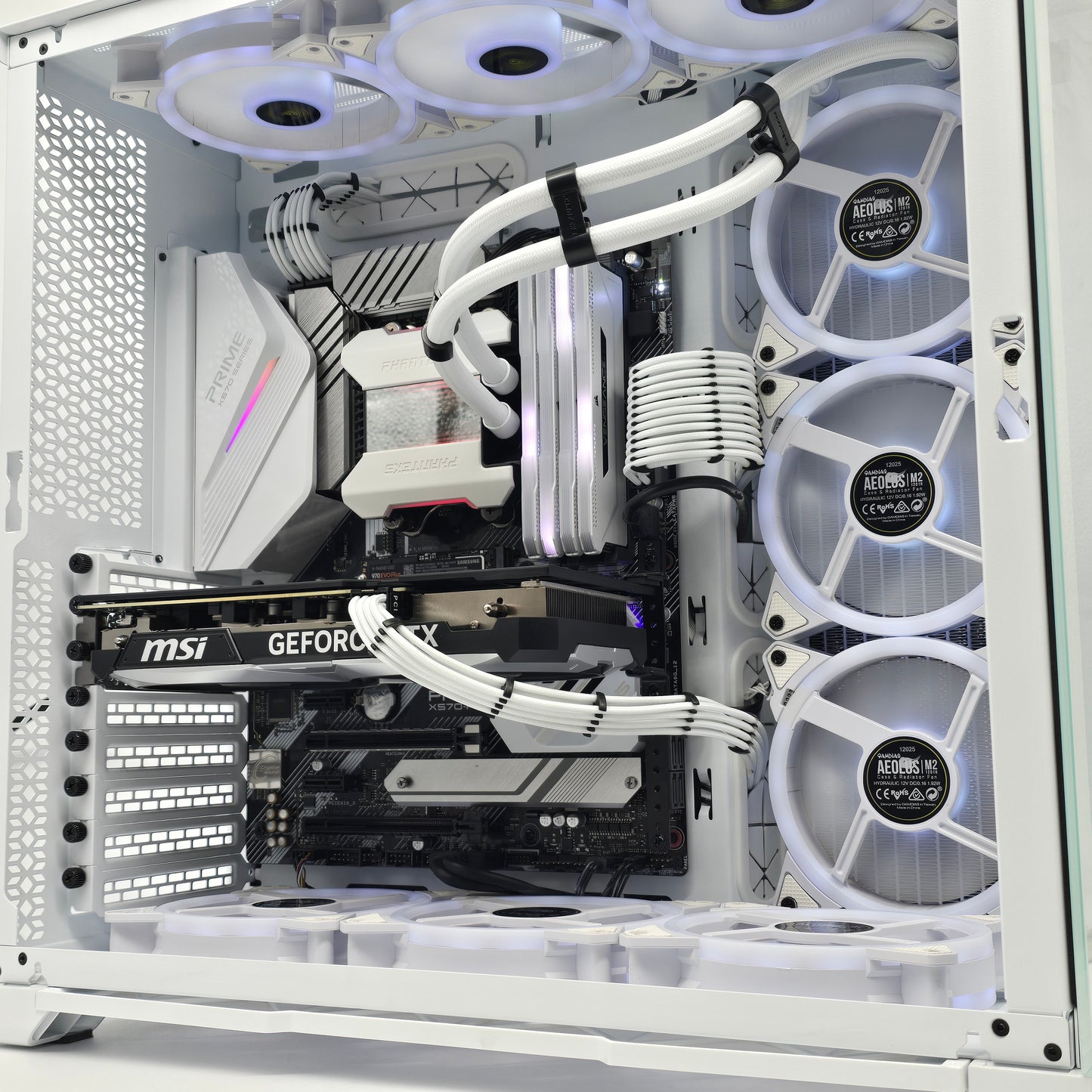 RTX 4070, Ryzen 9 5900X, 64GB RAM, 2TB NVMe, Custom White Liquid Cooled Gaming PC