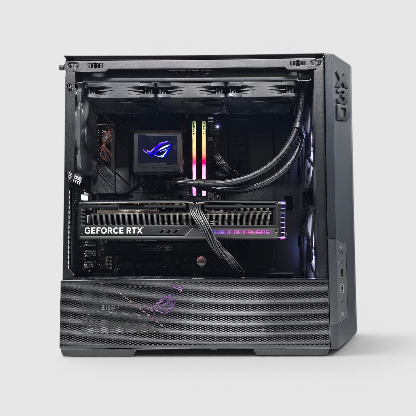 RTX 4080 ASUS ROG STRIX, Ryzen 7 7800X3D, 32GB DDR5, 1TB NVMe, Black Liquid Cooled Pre-Owned Gaming PC