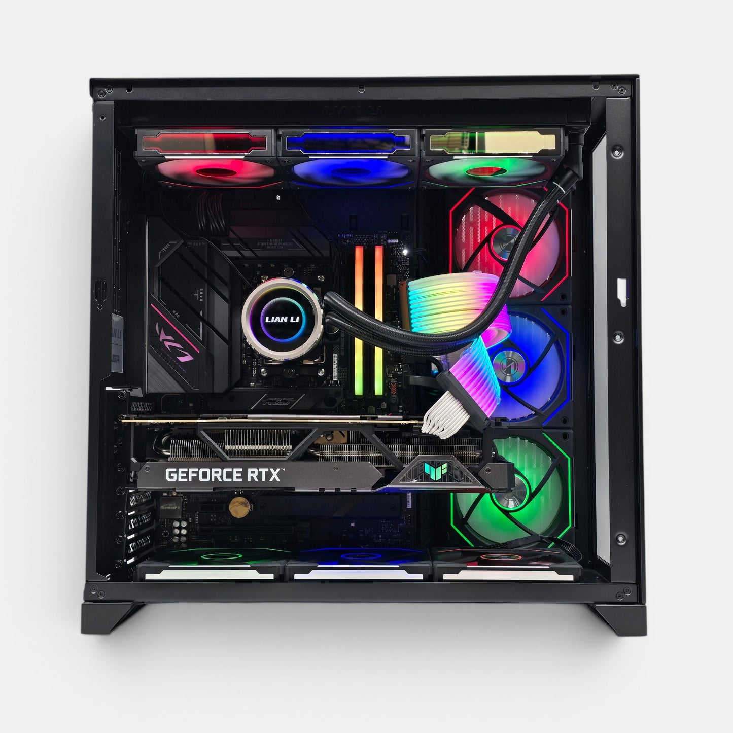 RTX 4090, Ryzen 7 7800X3D, 32GB DDR5, 2TB NVMe, Custom Lian Li RGB Liquid Cooled Gaming PC