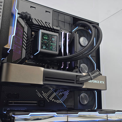RTX 5080 FE, Intel i9-14900K, 64GB DDR5, 2TB 990 Pro NVMe, Custom Black Liquid Cooled Lian Li Gaming PC