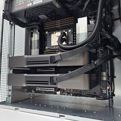 2x RTX 5090, AMD Ryzen Threadripper PRO 9975WX, 256GB DDR5 RAM, Custom High End Liquid Cooled AMD/NVIDIA Workstation PC for AI, LLM, ML
