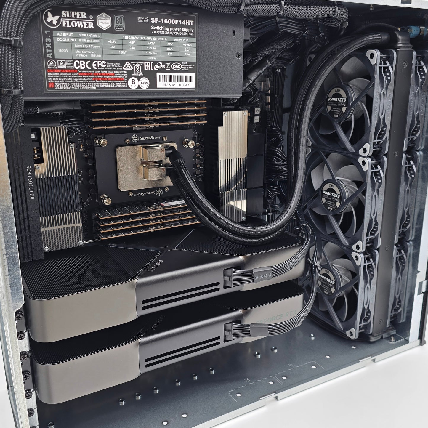 2x RTX 5090, AMD Ryzen Threadripper PRO 9975WX, 256GB DDR5 RAM, Custom High End Liquid Cooled AMD/NVIDIA Workstation PC for AI, LLM, ML