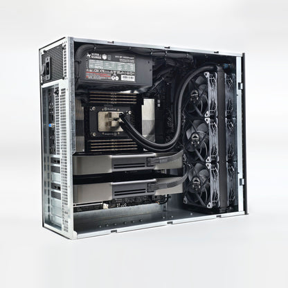 2x RTX 5090, AMD Ryzen Threadripper PRO 9975WX, 256GB DDR5 RAM, Custom High End Liquid Cooled AMD/NVIDIA Workstation PC for AI, LLM, ML
