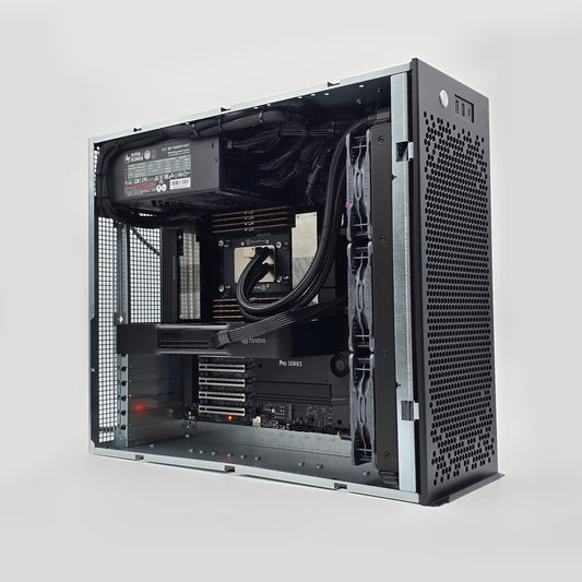 RTX PRO 6000 Blackwell 96GB, Threadripper Pro 9995WX, 512GB DDR5, Custom High End Liquid Cooled AMD/NVIDIA Workstation PC for AI, LLM, ML