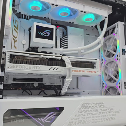 RTX 4090, Intel i9-14900K, 64GB DDR5, 4TB NVMe, Z790, Custom White ROG STRIX Gaming PC