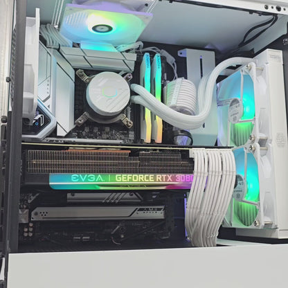 RTX 3080 FTW3, i9-12900K, 32GB DDR5, Custom White Liquid Cooled Gaming PC