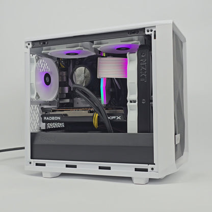 AMD RX 6600, Ryzen 5 4600G, 16GB RAM, 1TB NVMe, Mini-ITX Liquid Cooled Gaming PC