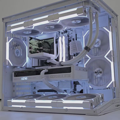 RTX 5080, Ryzen 7 9800X3D, 32GB RAM, 2TB NVMe, Lian Li Mini V2 x TRYX Stage Custom White Liquid Cooled Gaming PC