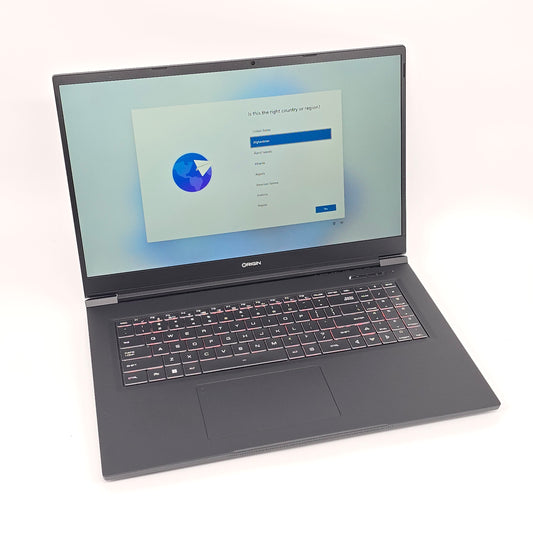 Laptop with a software installation screen on a white background