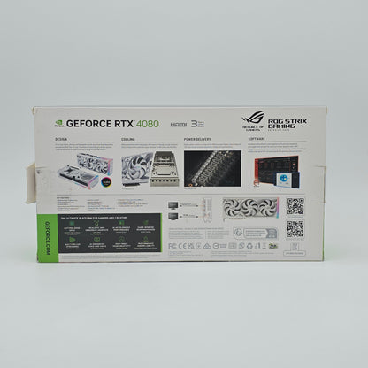 RTX 4080 ASUS ROG STRIX OC White 16GB, NVIDIA Gaming Graphics Card GPU