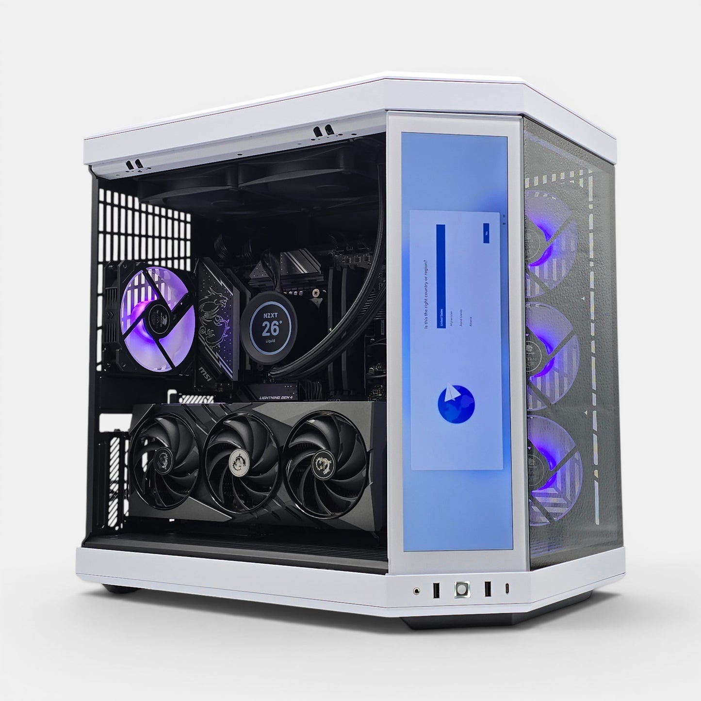 RTX 4090 24GB, Intel i9-14900K, 2TB NVMe SSD, 32GB RAM, Custom White Hyte Y70 Touch Liquid Cooled Gaming PC