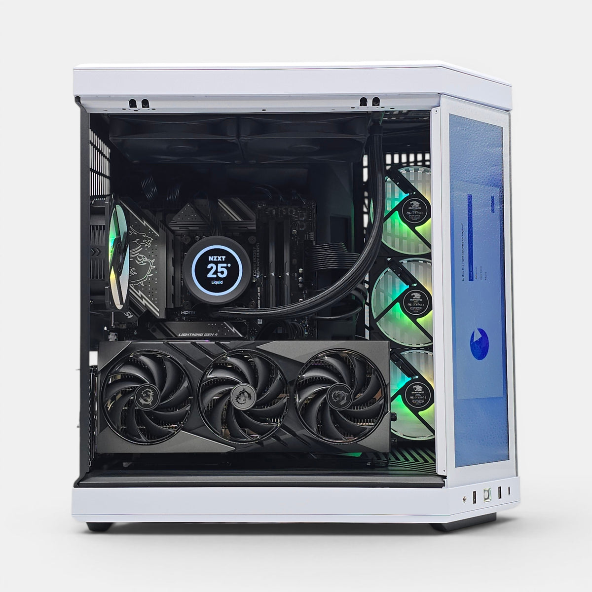 RTX 4090 24GB, Intel i9-14900K, 2TB NVMe SSD, 32GB RAM, Custom White Hyte Y70 Touch Liquid Cooled Gaming PC