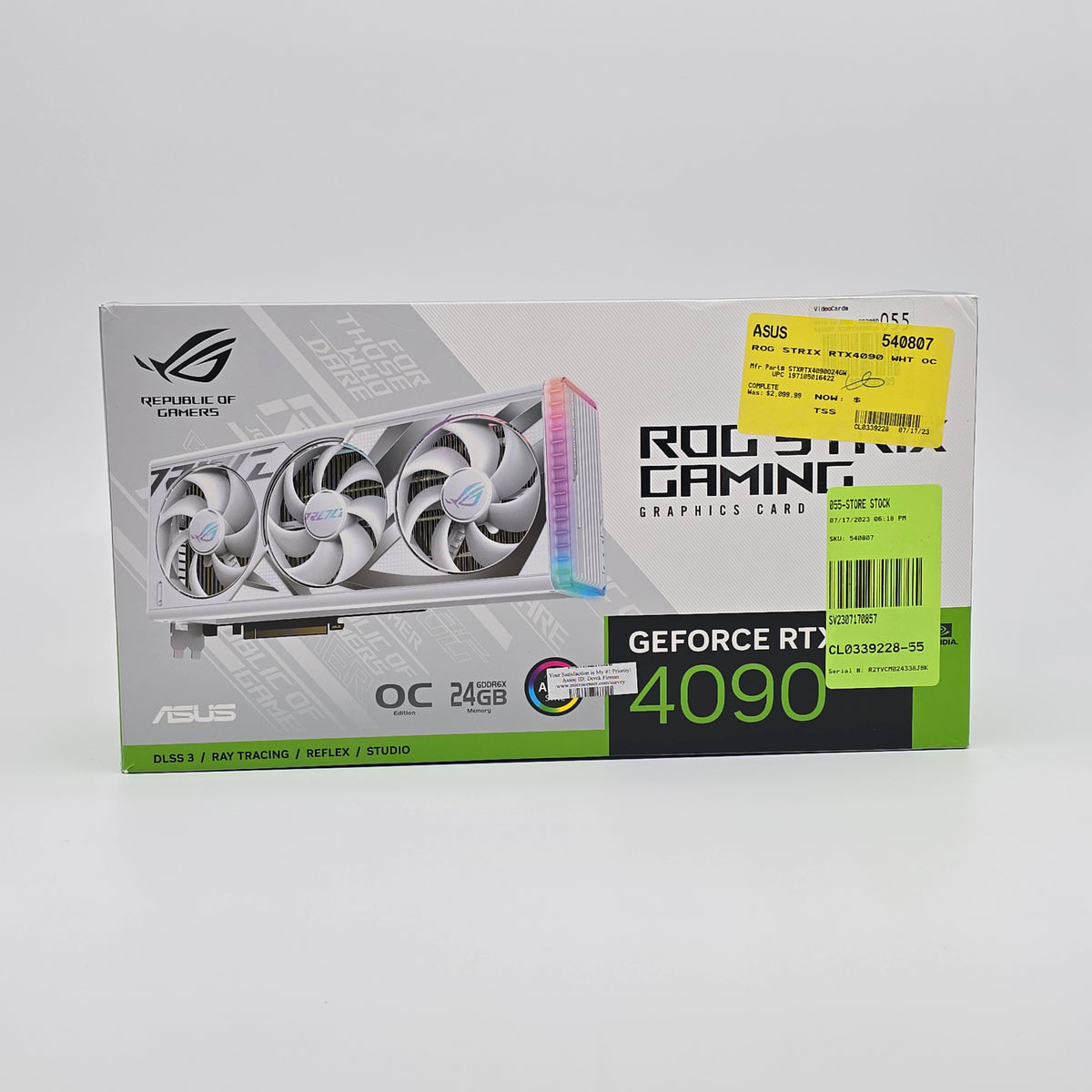 RTX 4090 ASUS ROG STRIX OC White 24GB, NVIDIA Gaming Graphics Card GPU ...