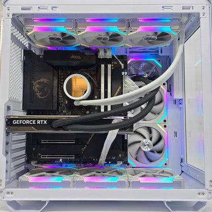 RTX 4090 SUPRIM, Ryzen 9 7900X3D, 64GB DDR5, 2TB NVMe, Custom White High End Liquid Cooled Gaming PC