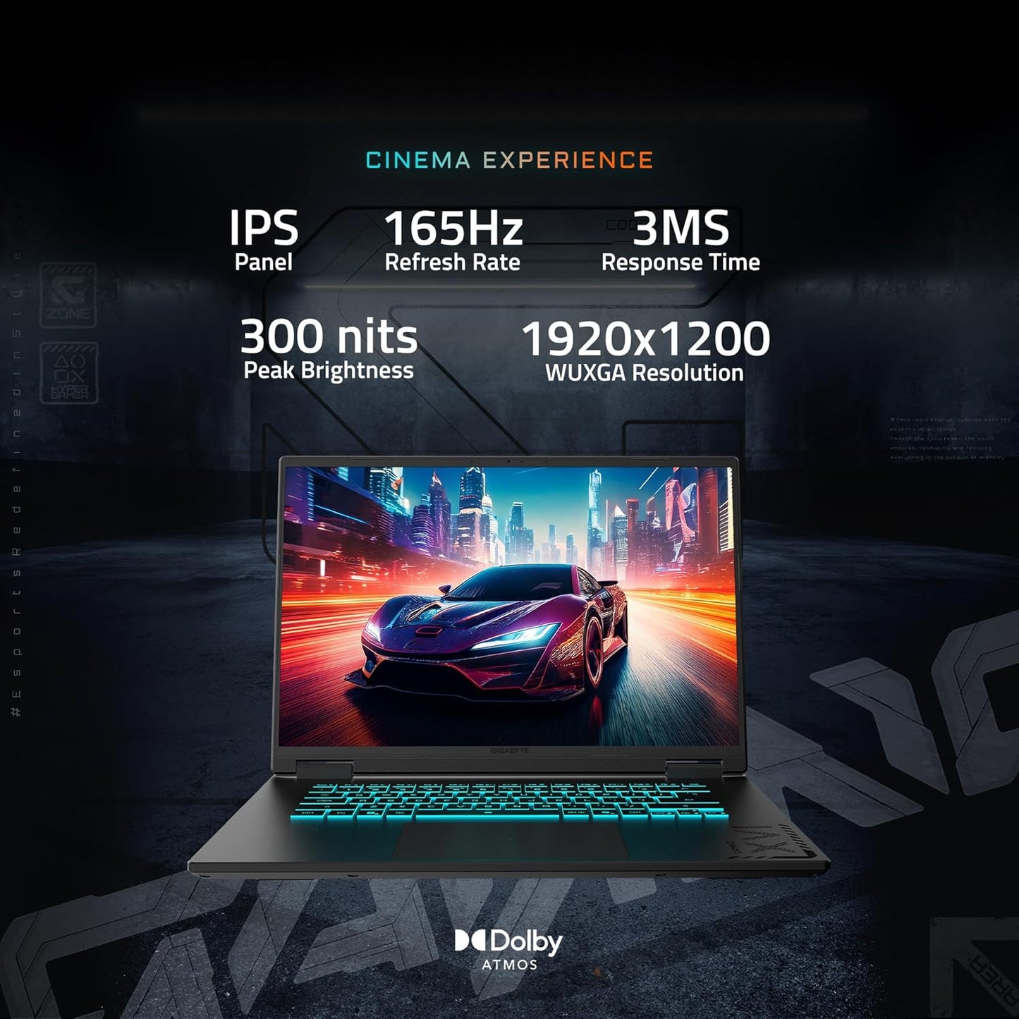 Gigabyte A16 Gaming Laptop, NVIDIA RTX 5060, Intel i7 13620H, 1TB NVMe, 16GB DDR5, 165Hz FHD+ Screen