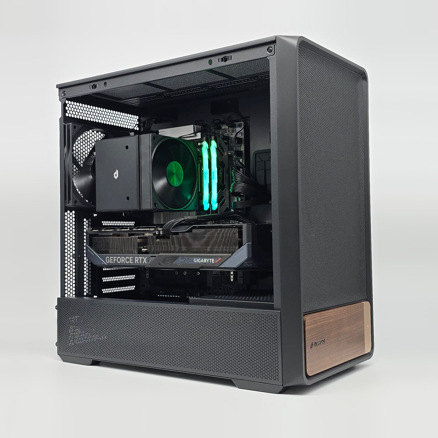 RTX 5070 Ti, Ryzen 7800X3D, 32GB DDR5 RAM, 1TB NVMe SSD, Custom Black Walnut Gaming PC