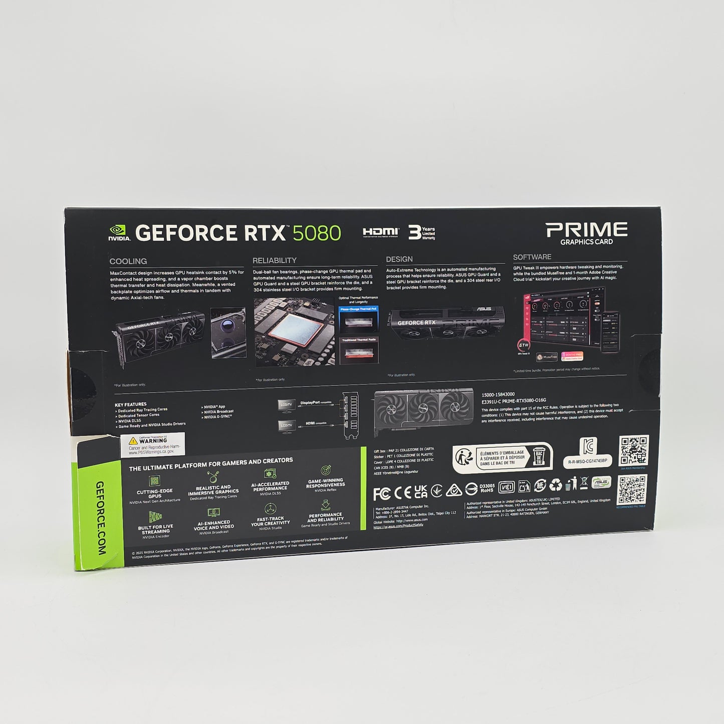 RTX 5080 ASUS PRIME OC 16GB, NVIDIA Gaming Graphics Card GPU