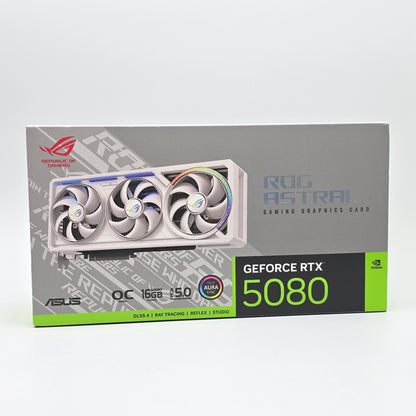 RTX 5080 ASUS ROG Astral OC 16GB White, NVIDIA Gaming Graphics Card GPU
