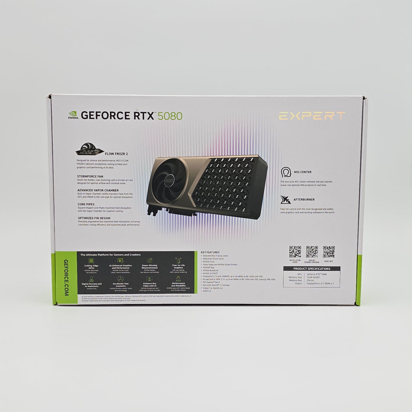 RTX 5080 MSI Expert OC 16GB, NVIDIA Gaming Graphics Card GPU