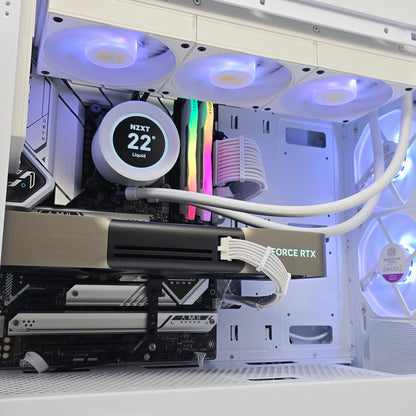 RTX 5080, Intel Core i9-14900K, 32GB DDR5, 2TB NVMe, White Liquid Cooled Gaming PC