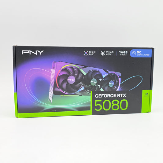 RTX 5080 PNY Epic-X RGB OC 16GB, NVIDIA Gaming Graphics Card GPU