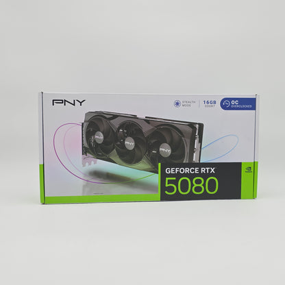 RTX 5080 PNY Black OC 16GB, NVIDIA Gaming Graphics Card GPU