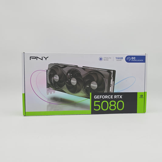 RTX 5080 PNY Black OC 16GB, NVIDIA Gaming Graphics Card GPU