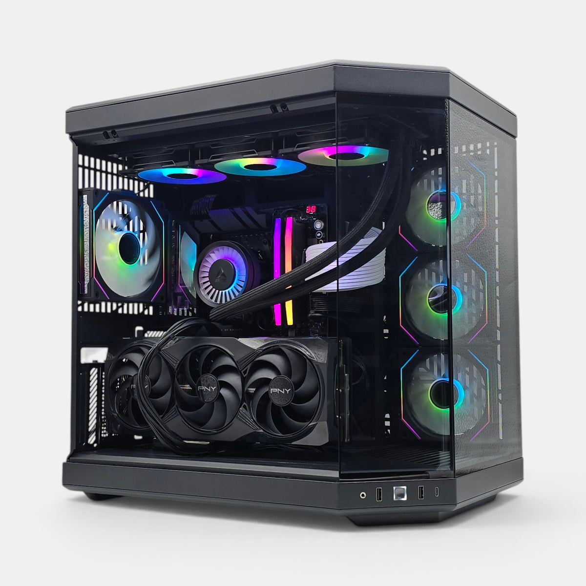 RTX 5080, Ryzen 9800X3D, 2TB SATA SSD, 32GB RAM, Black Liquid Cooled Gaming PC