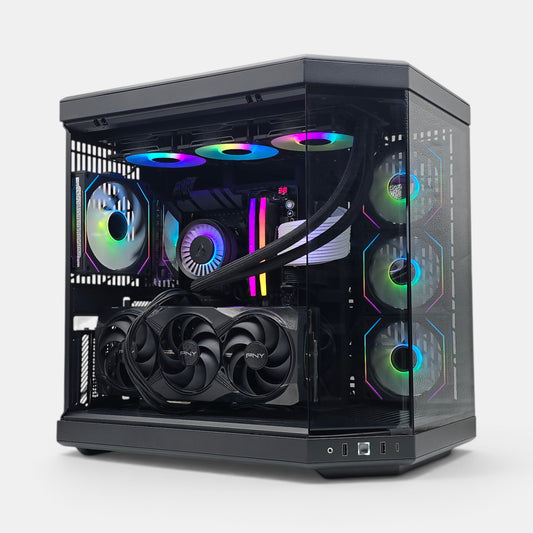 RTX 5080, Ryzen 9800X3D, 2TB SATA SSD, 32GB RAM, Black Liquid Cooled Gaming PC